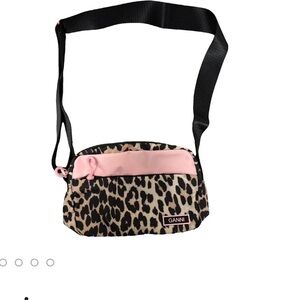Ganni Pink and Black Leopard Crossbody Bag